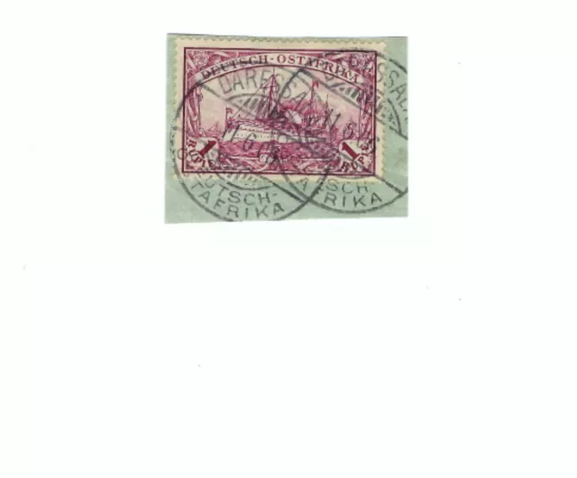 DOA Deutsch Ostafrika Kolonie Mi. Nr. 19 Stempel Daressalam 11.6.06 Briefstück