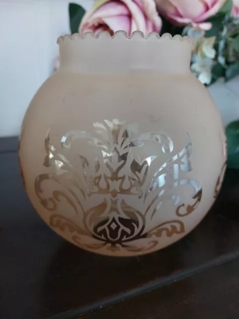 Verre Pêche Vintage Victorien Rare Bola Acide Globe Gravé Ombre Lumière Verre