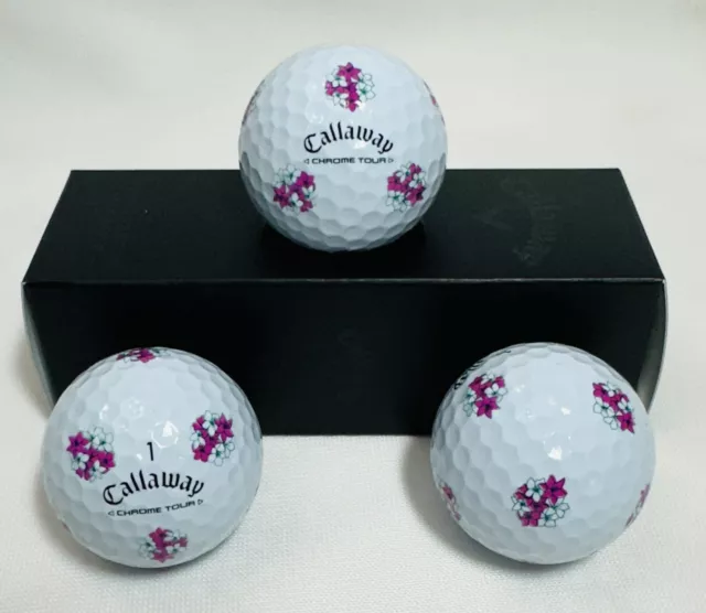 NEW Limited Edition Callaway Chrome Tour Major Series April Azaleas 3 Golf Ball