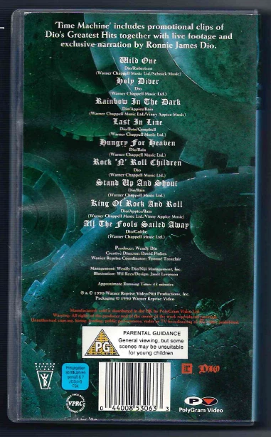 DIO - TIME MACHINE VHS-Kassette 1990 Holy Diver/Last In Line/Rainbow In ...