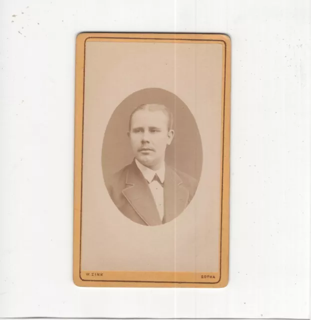 W. Zink CDV Foto Herrenportrait - Gotha 1870er