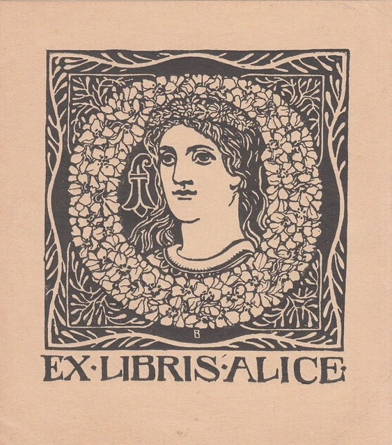 Exlibris Bookplate Klischee Paul Bürck 1878-1947 Frauenhaupt Baselstab