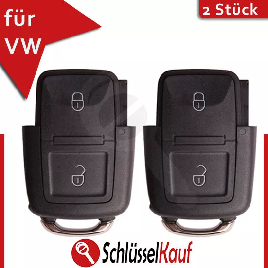 2 Stück Volkswagen 2 Tasten Klappschlüssel Gehäuse NEU passend für VW Skoda Seat