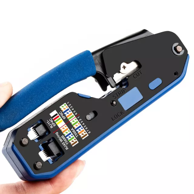 RJ45 Network Crimper Crimping Tool Cable Cutter Stripper Fit Cat5e Cat6 RJ11 /12