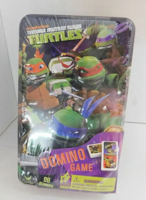 Teenage Mutant Ninja Turtles Dominoes Game Set In Metal Tin TMNT