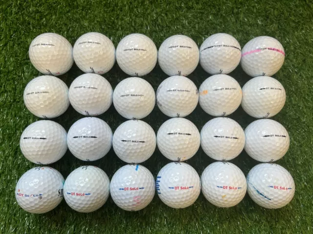 24 x Titleist DT SoLo Golf Balls / White / Grade A Mint / 2 Dozen