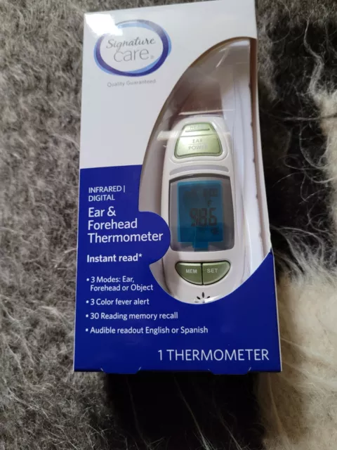 Signature Care Forehead & Ear Thermometer Infrared - Voice Read,Quality GUARANTE