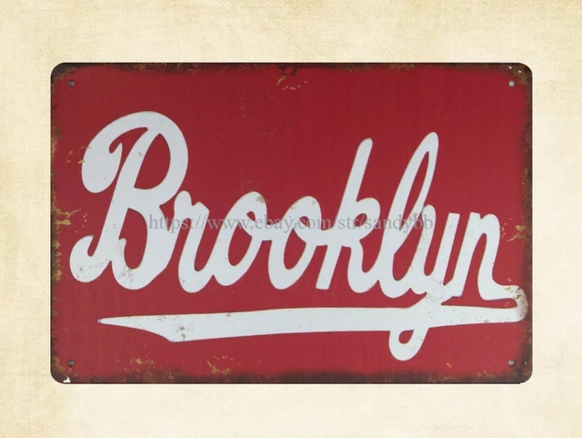 reproduction wall decor Brooklyn metal tin sign