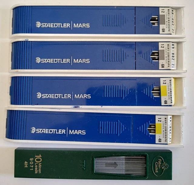 div. Minen - Staedler Mars / Faber Castell - Lumograph - 4H & 6H