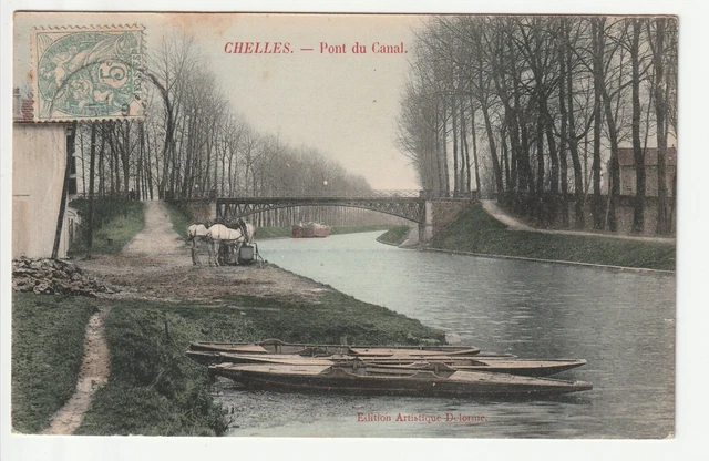 CHELLES - Seine & Marne - CPA 77 - Pont du Canal - chevaux du chemin de Halage