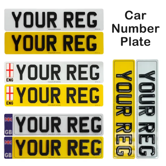 3D Gel 4D Laser Cut 5D UK Premium Car Number Plates Road MOT Legal Number Plate
