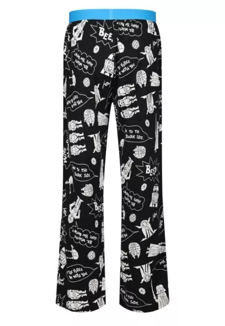 Pantaloni da salotto Star Wars da uomo adulti cotone nero personaggi fumetti pigiami stampati 2