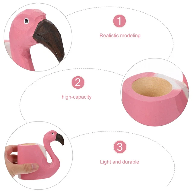 FOUNTAIN PEN DESK Pencil Cup Holder Wood Carving Unique Decoration