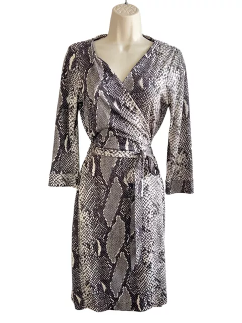 Diane von Furstenberg New Julian Two Silk Jersey Wrap Dress Animal Print Size 10 2
