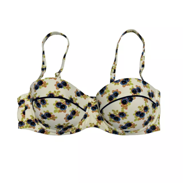 Tory Burch Avalon Bikini Top Size Small Floral Padded Wire Swim