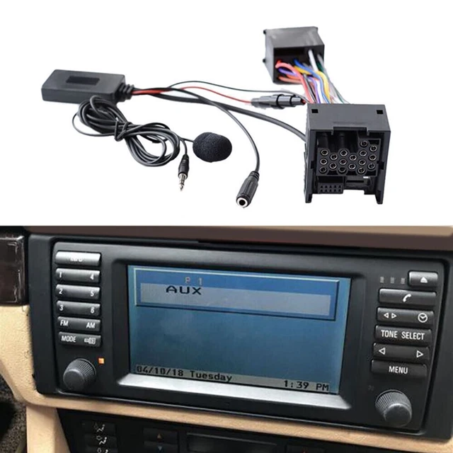 For BMW E46 3 Series Radio Bluetooth-compatible 10Pin AUX IN Audio Cable Adapter