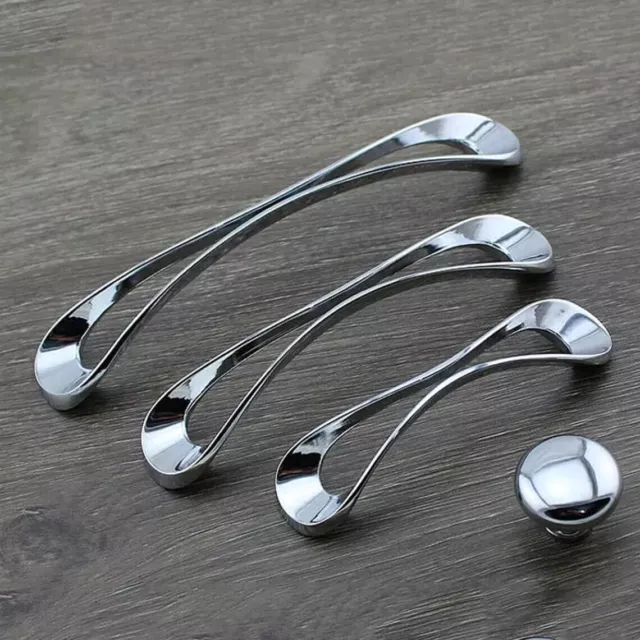 Black Cabinet Door Handles Silver Chrome Drawer pull Cupboard Handle