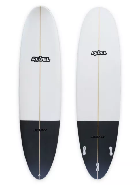 Rebel Mini Mal Surfboard - Dark Grey Tail Dip