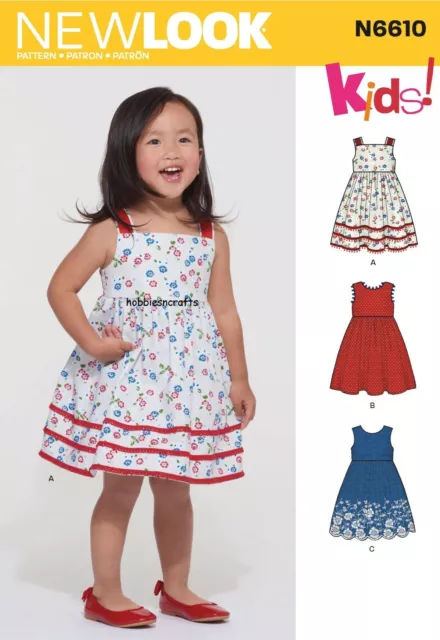 New Look 6610 Enfants en Bas Âge 'Robe Enfants Couture Motif Âges 6 Mois - 4 Ans