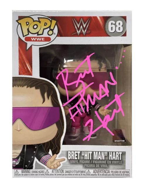 WWE WWF Funko Pop signiert von Bret Hitman Hart 100 % authentisch mit COA