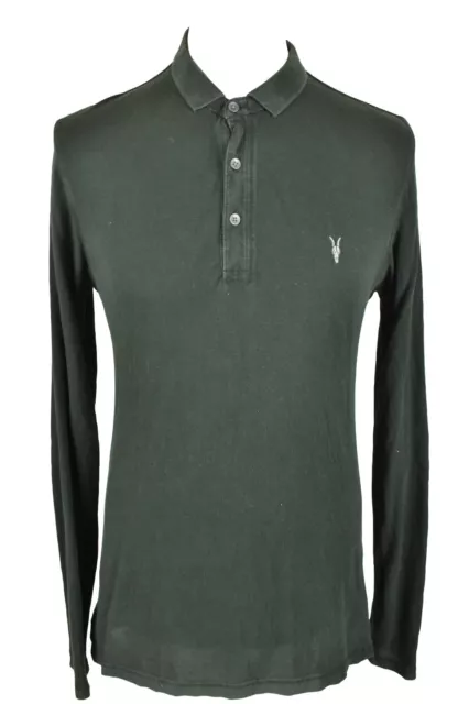 ALLSAINTS Black Polo Shirt size M Mens Long Sleeves Top Pullover Outdoors