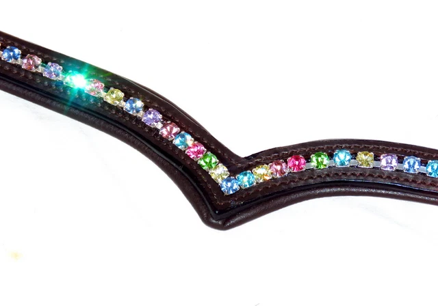 FSS Shimmer REGENCY PURPLE Tanzanite Violet Lilac Amethyst Plum Crystal Bling Curve V Browband