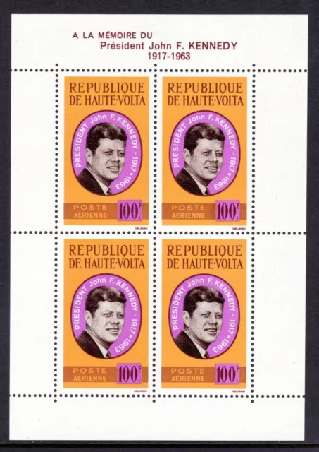 Burkina Faso (Upper Volta) Scott #C 19a VF MNH 1964 John F. Kennedy Sov Sht of 4