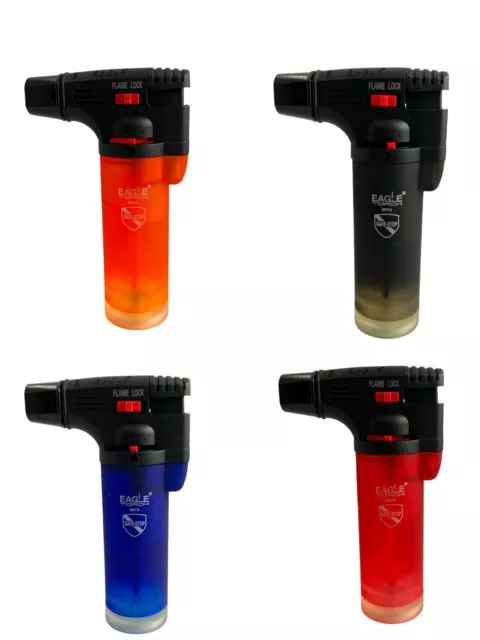 Eagle Torch Gun Lighter Adjustable Flame Windproof Butane Refillable - 4 Pack