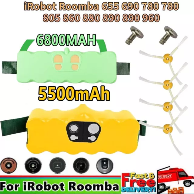 6800mAh Akku Für iRobot Roomba 500 600 700 800 14.4V 5.0Ah Ni-MH/Li-ion /Zubehör