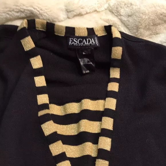 Escada Black & Gold Wool Suit Couture by Margaret Ley