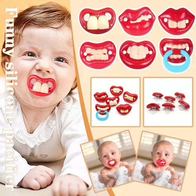 Silicone Funny Pacifier Dummy Nipple Teethers Toddler B8N7 Gift X8T1