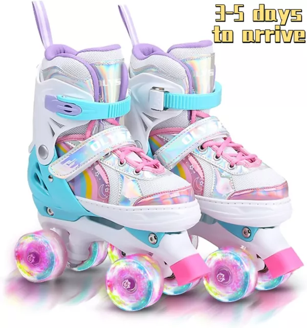 Roller Skates Adjustable for Kids,with All Wheels Light up,Fun for