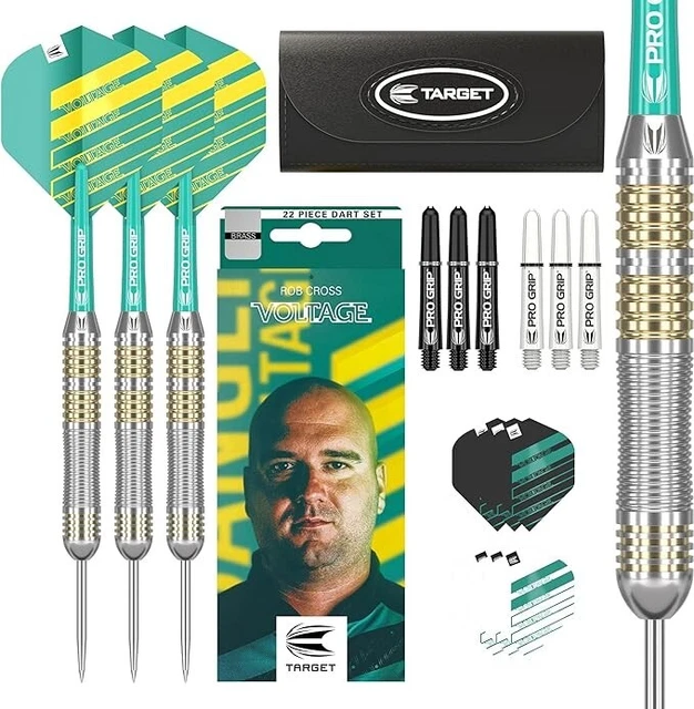 Target Darts Rob Cross 22G Brass Steel Tip Darts Set