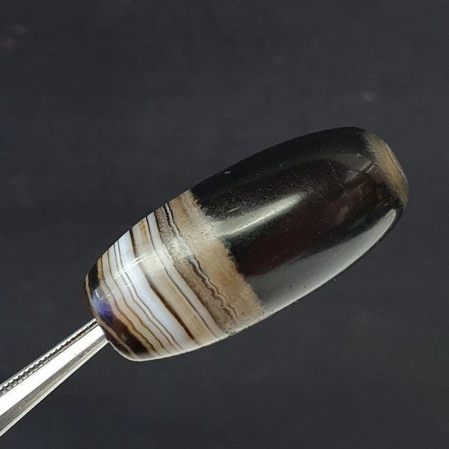 Ancient Old Himalayan Indo Tibetan Very Rare Agate Bead 27mm