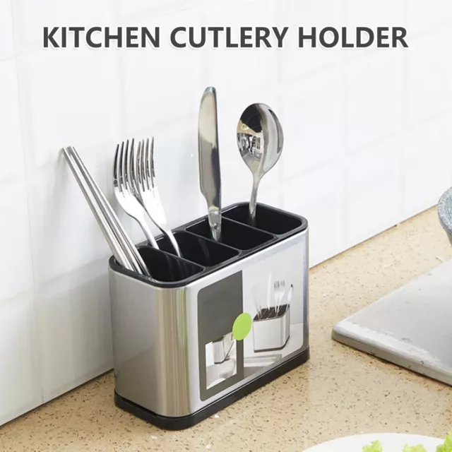 Kitchen Utensil Holder Spoons Shovel Organizer Cutlery Drainer Basket ta✔ .!