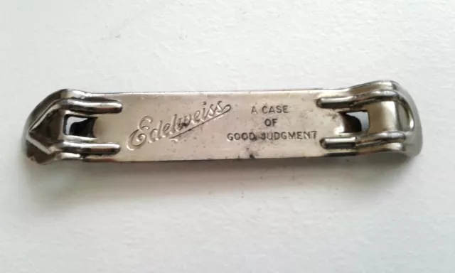 Vintage Edelweiss Bottle / Can Opener "A Case Of Good Judgement" - Chicago, Ill