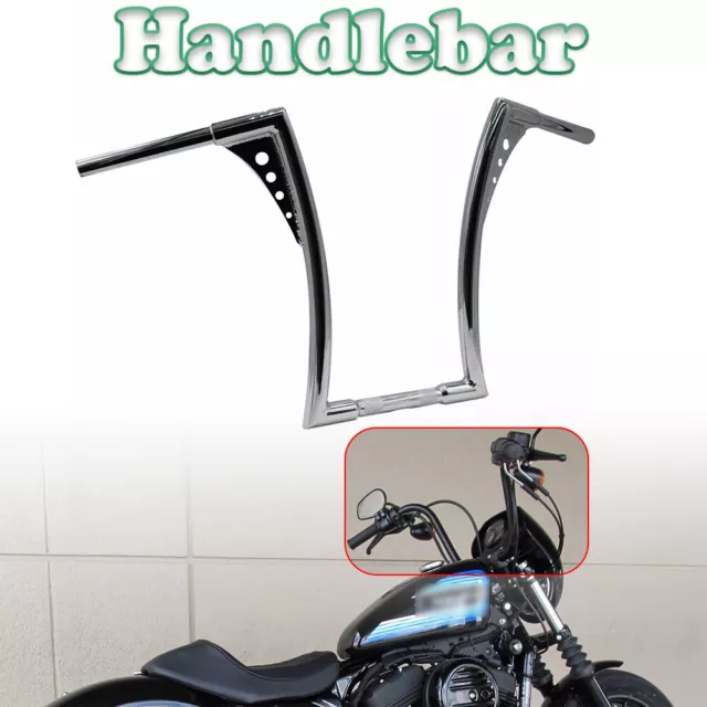 16" Rise Handlebars Chrome Motorcycle Fit For Harley Softail Custom FXSTC