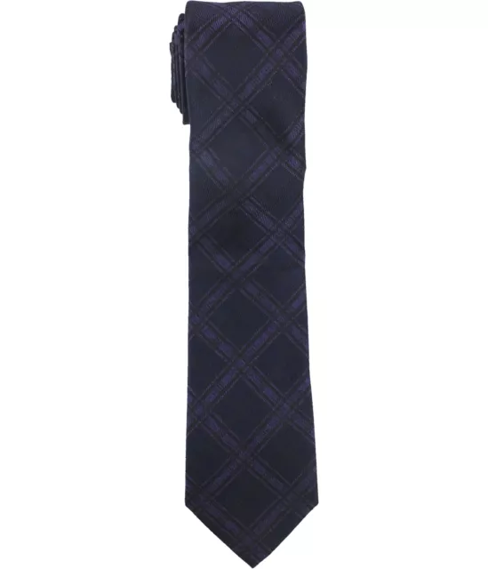 Ryan Seacrest Mens Pienza Plaid Self-tied Necktie, Purple, One Size