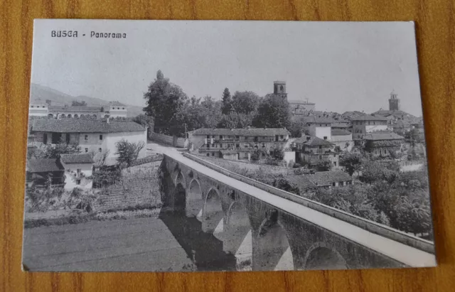 Cartolina Cuneo Busca Panorama Rara Viaggiata 1915 Subalpina Zz