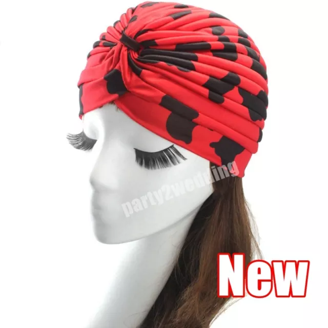 Ladies Stretch Headcover Head Wrap Beanie Chemo Bandana Animal Print Hat Turban 3