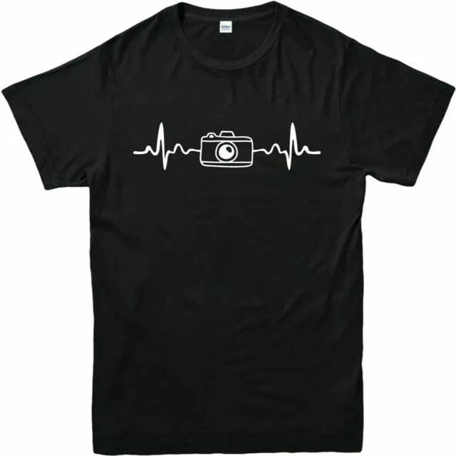 HEARTBEAT CAMERA Cool Photographer Gift Photography Printed Tee Shirts 3/4-4XL