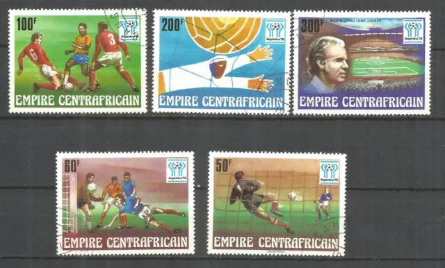 Central african republic 1977 year used stamps football