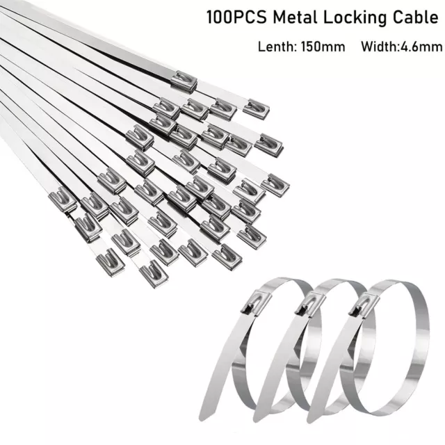 100 pz cravatte con cerniera in acciaio inox 150*4,6 mm 304 cavo di bloccaggio cerniera