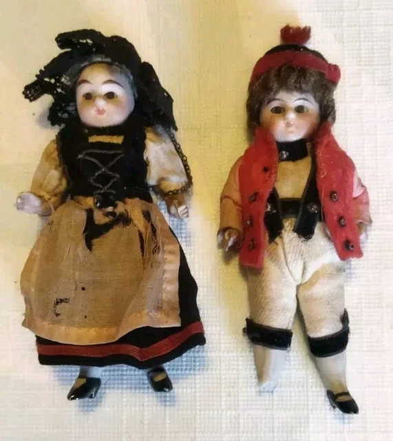 Deux Mignonnette En Porcelaine – Poupées Anciennes Allemagne (13 Cm)