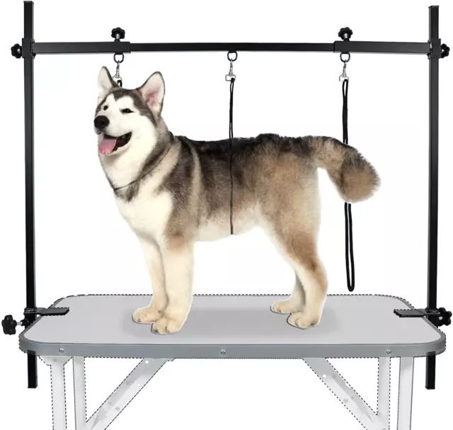 H-Shape Dog Grooming Arm Pet Supplies Grooming Table Arm with 3 Noose and Clamp
