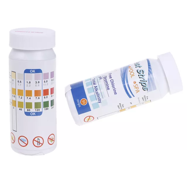 3 in1 50 strip swimming pool spa water chlorine ph test strips alkaline test- G1