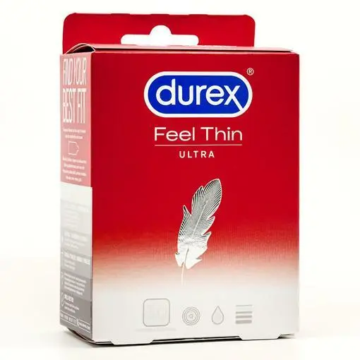 Durex Feel Thin Ultra Extra Sensible Naturel Préservatifs Lubrifiés Boîte 30