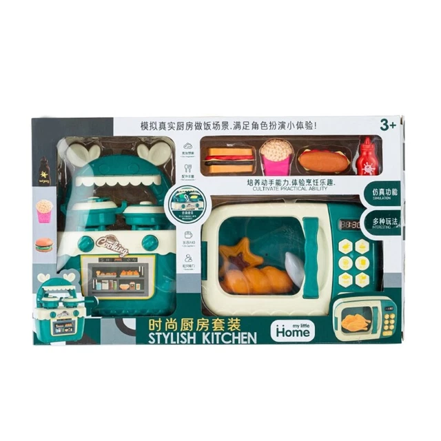 Microwave Oven Model Kitchen Educational Toy Interactive for Play Girls Kid