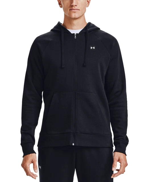 Under Armour RIVAL FULL ZIP FLEECE HO BLACK Size SMALL S/S