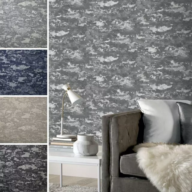 Patina Textured Wallpaper Arthouse Heavyweight Vinyl Glitter Metallic